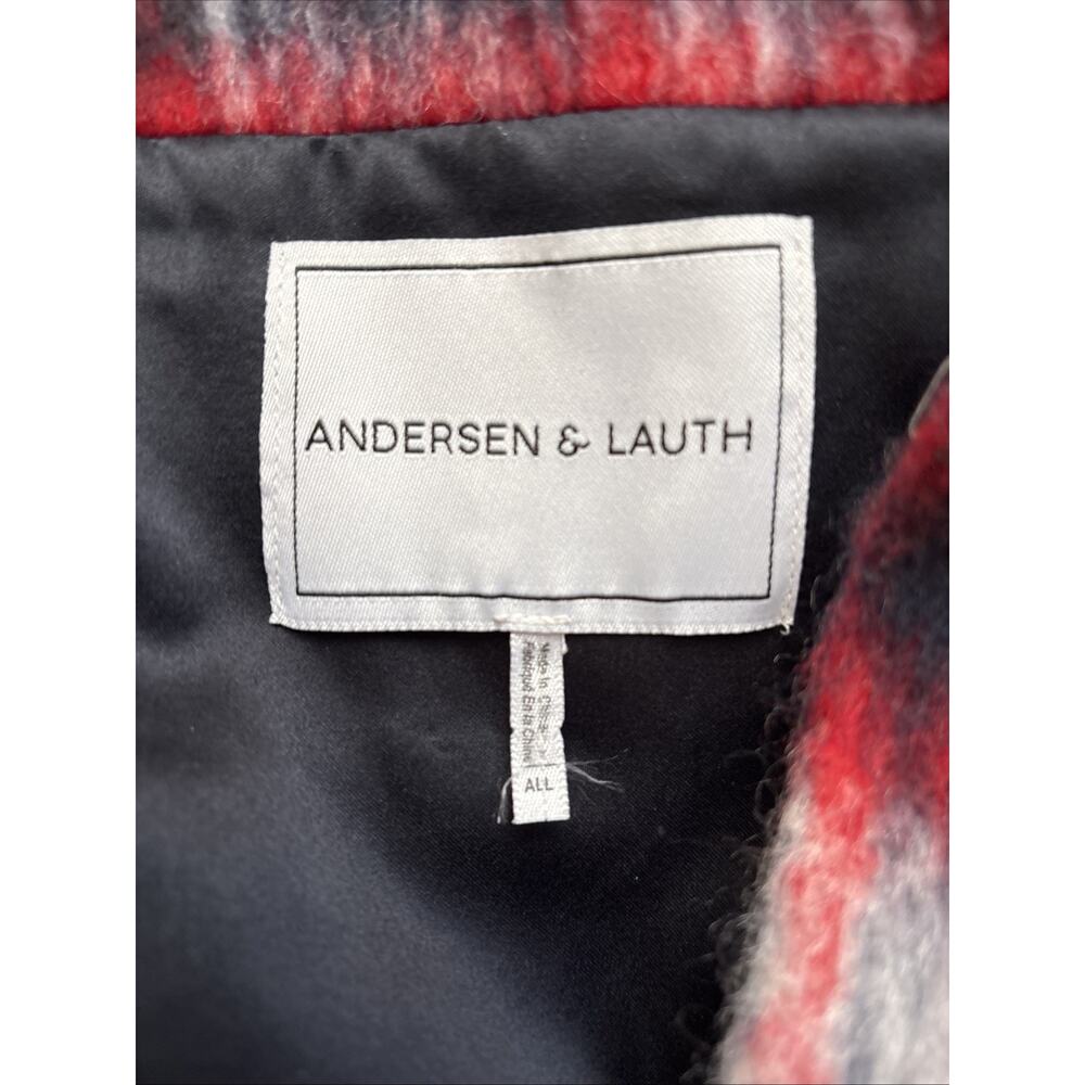 Anthropologie Andersen & Lauth Olivia Cape Women's One Size Red Black Plaid Wool - Picture 11 of 14